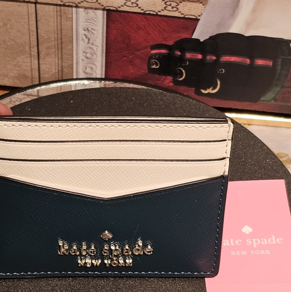 Kate ♠️ Spade Staci Saffiano Leather Card Case - Picture 3 of 12